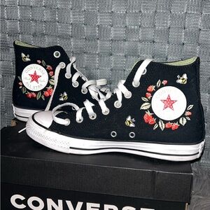 Converse Black and Red High-Top Sneakers
